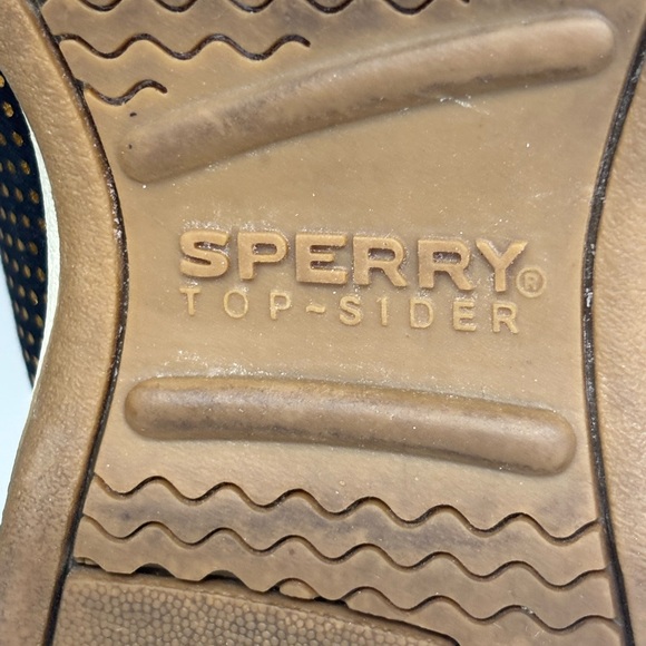 Sperry Top-Sider Boat Shoes Black Gold Accent Leather Upper Women's Size 1OM - Picture 10 of 11
